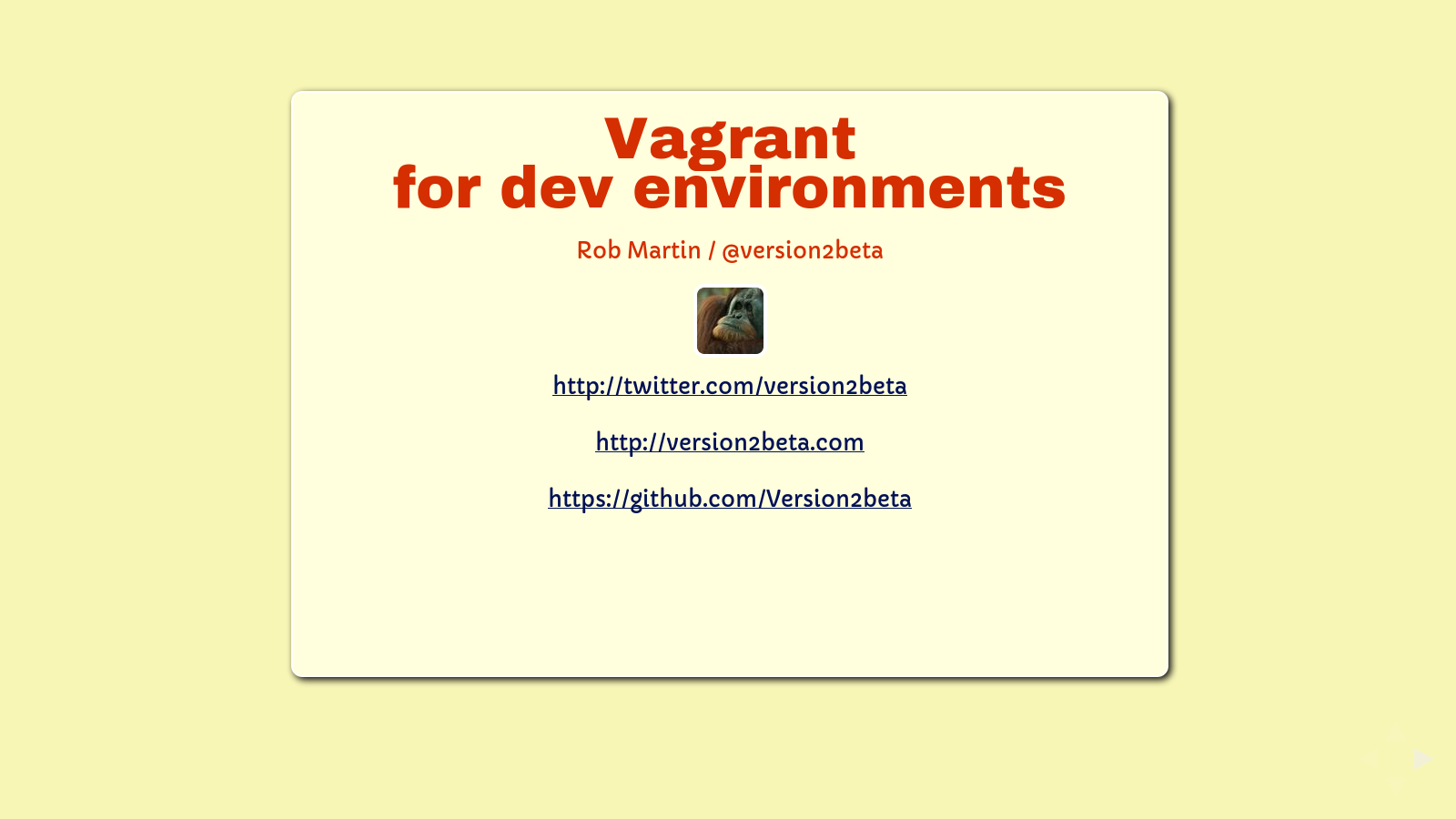 Slide: @version2beta and contact info