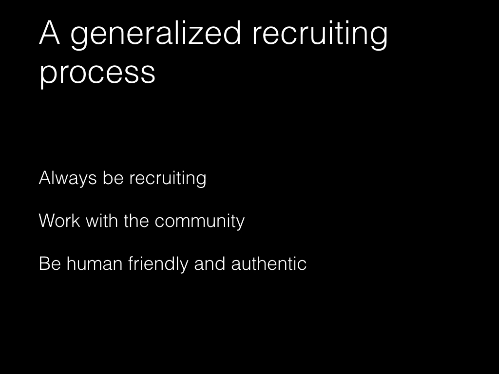Slide: A generalized recruiting process