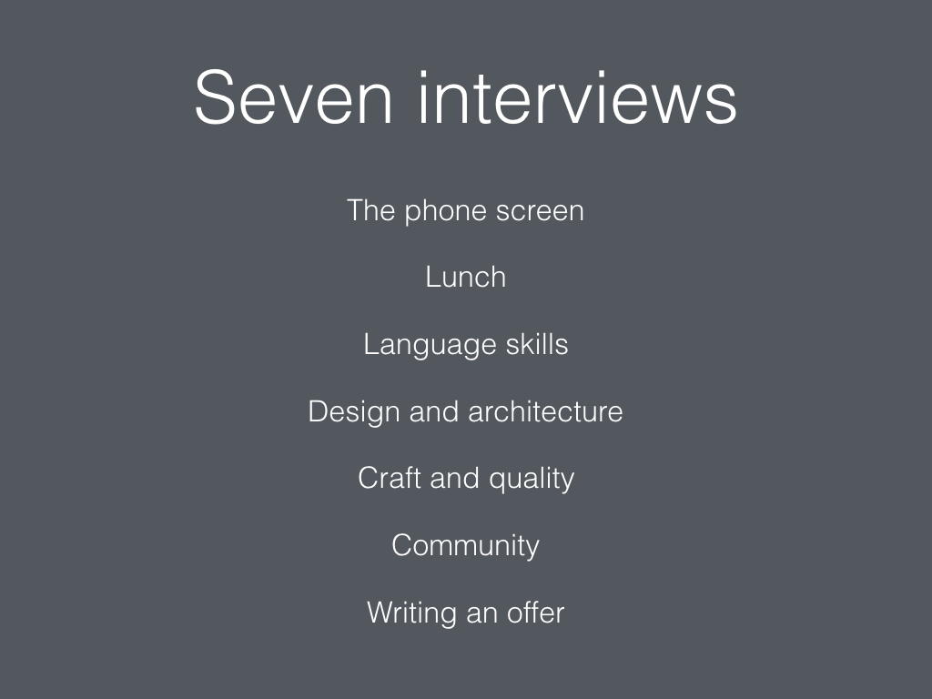 Slide: Seven interviews