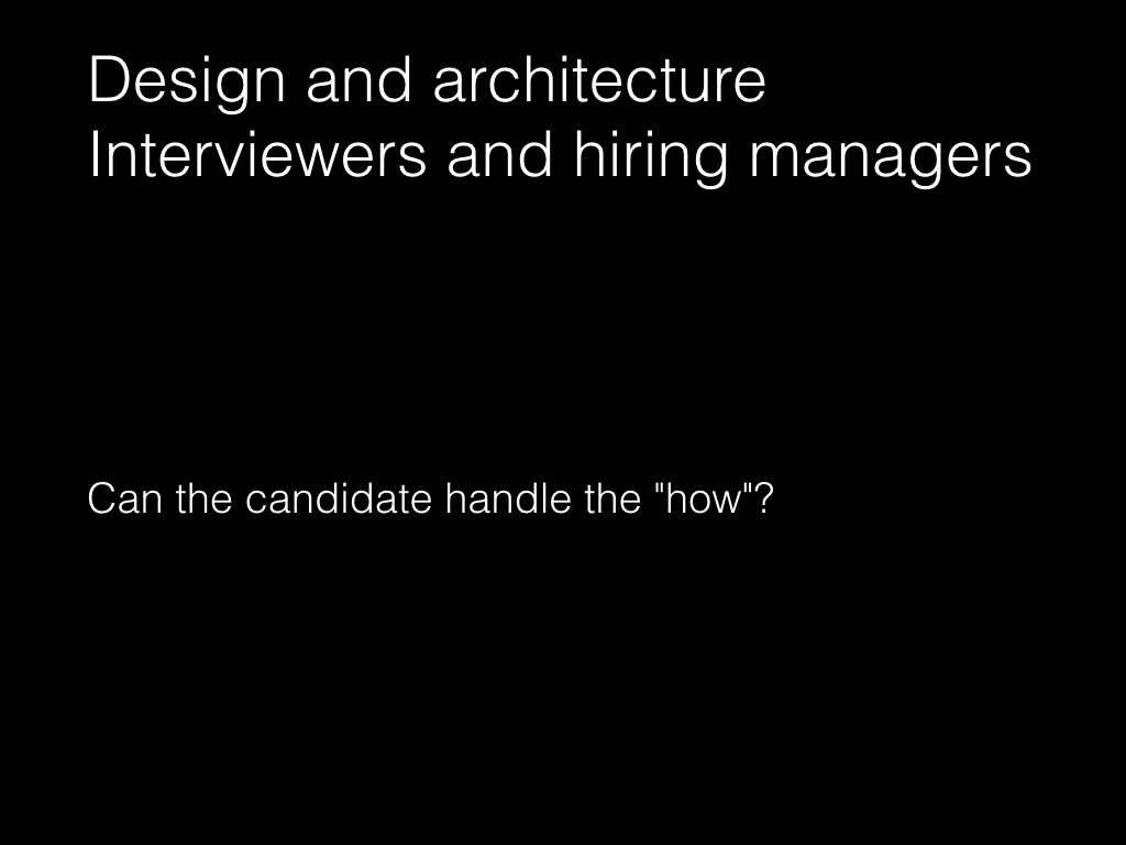 Slide: Managers - the design and architecture interview