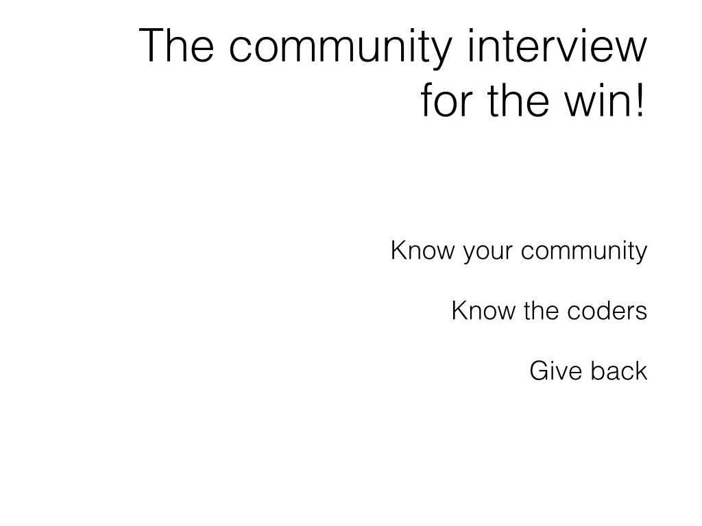 Slide: Candidates - the community interview
