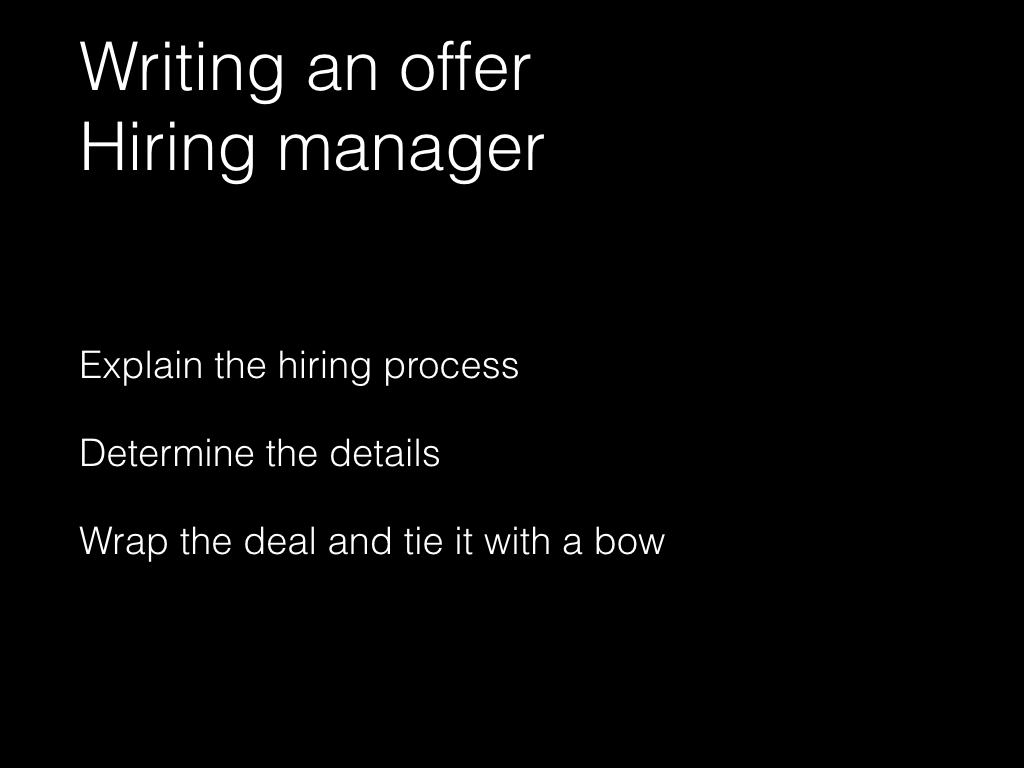 Slide: Managers - designing an offer